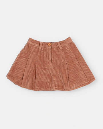 Buho - kids - box pleat skirt - cocoa