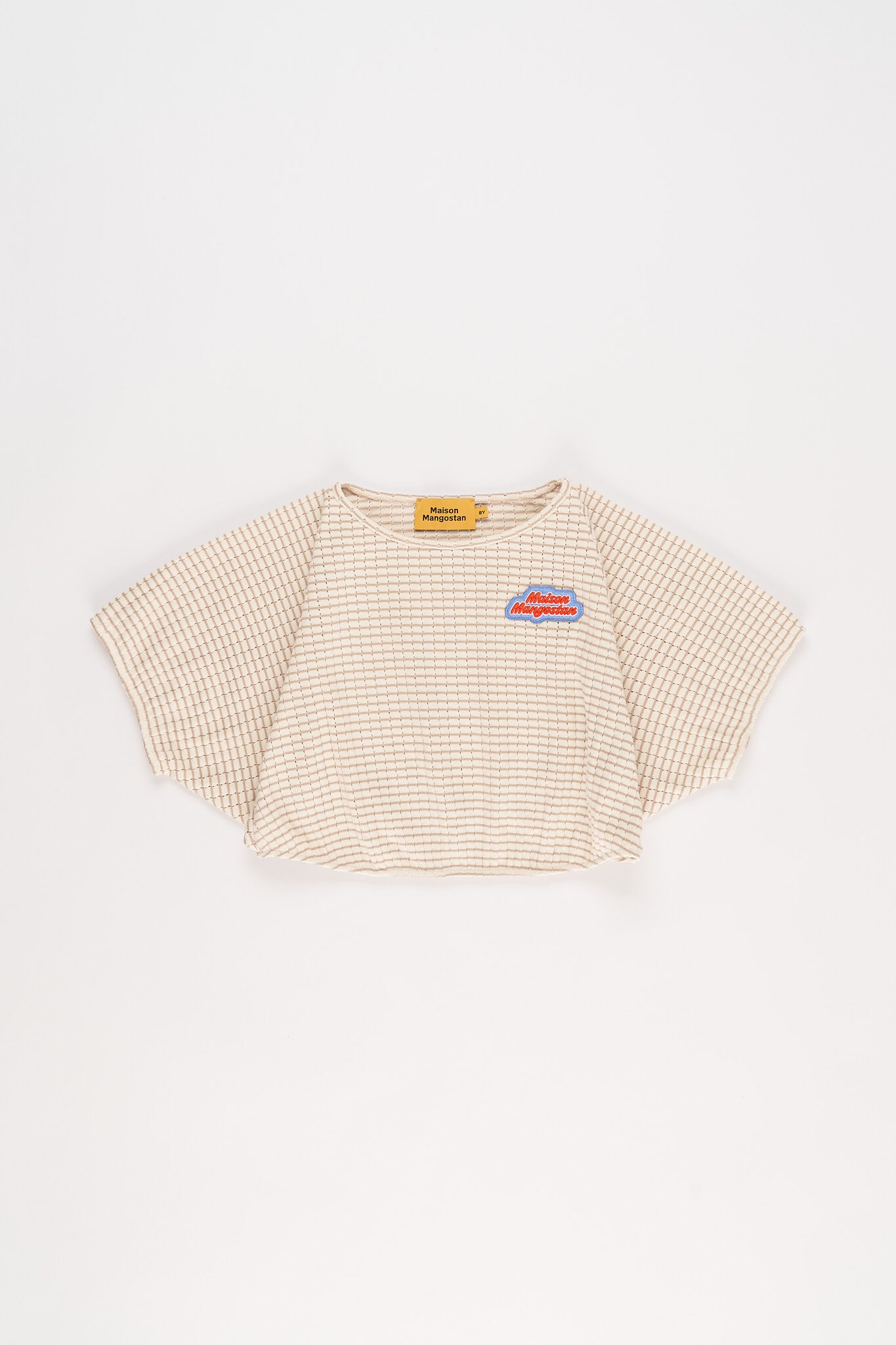 Maison Mangostan - stripe knit top - beige
