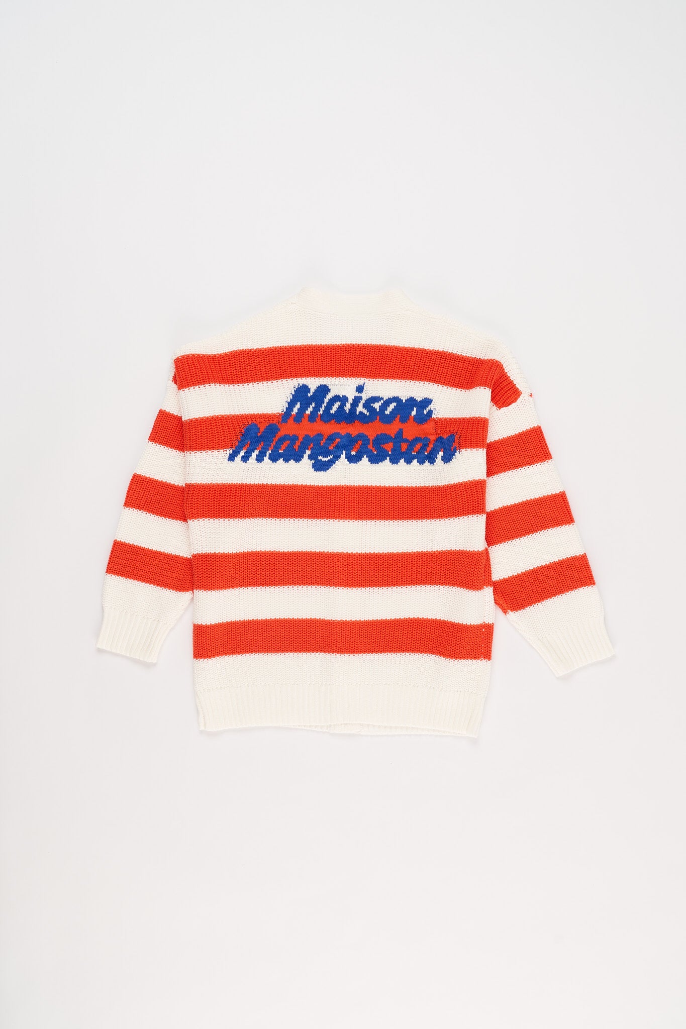 Maison Mangostan - stripe cardigan - red &amp; white