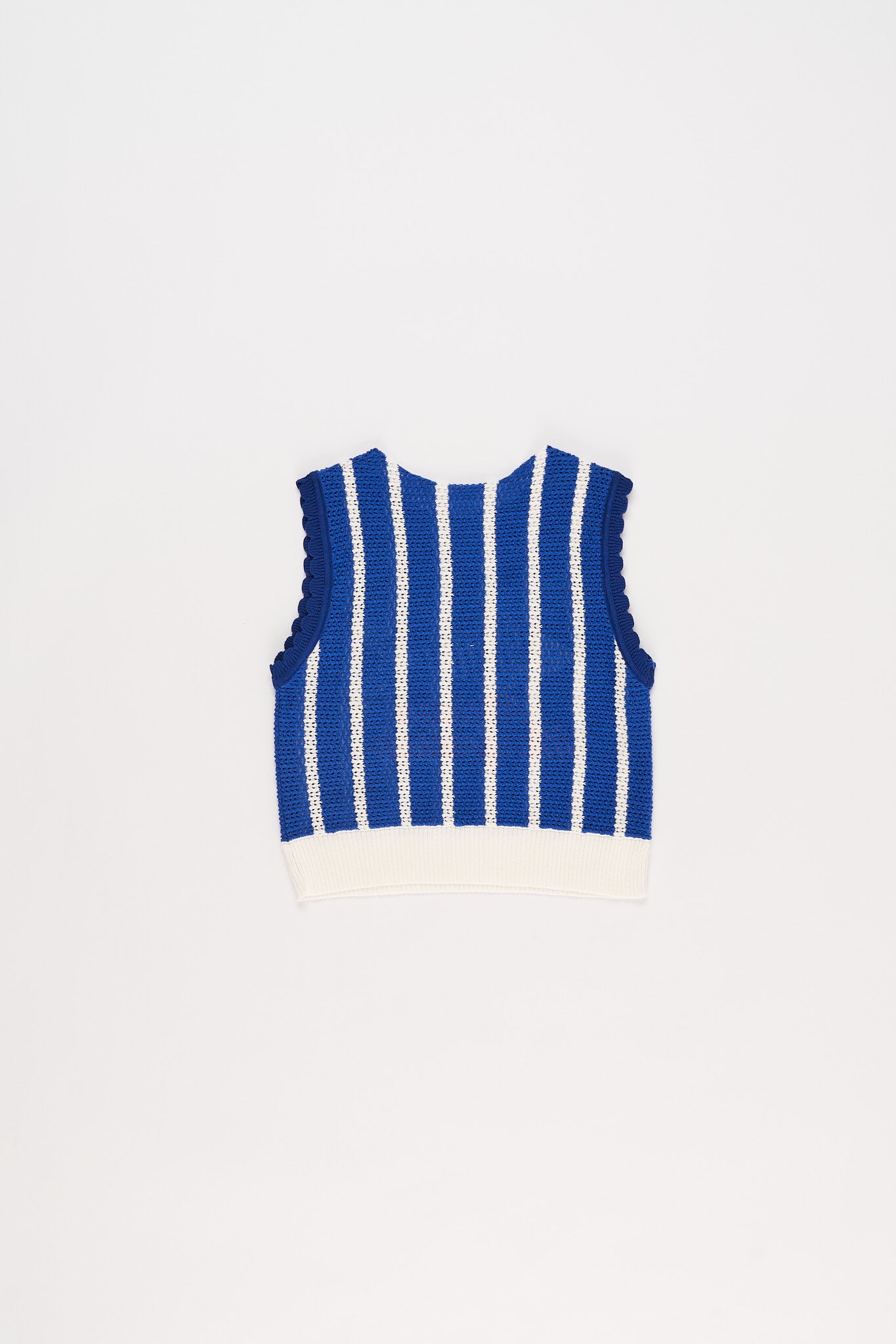 Maison Mangostan - anchovies knit vest - blue &amp; white