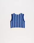 Maison Mangostan - anchovies knit vest - blue & white