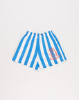 Maison Mangostan - stripe sweat shorts - blue