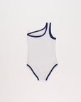 Maison Mangostan - peritas swimsuit - white & blue