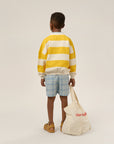 The campamento - kids - yellow stripes oversized sweatshirt