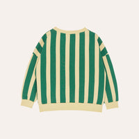 The Campamento - Green Stripes oversized kids sweater - Green