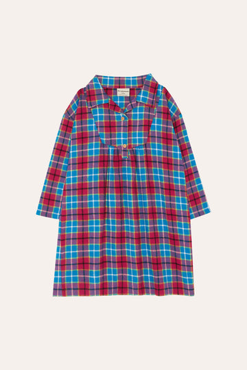 The Campamento - Red & blue checked kids dress - Blue