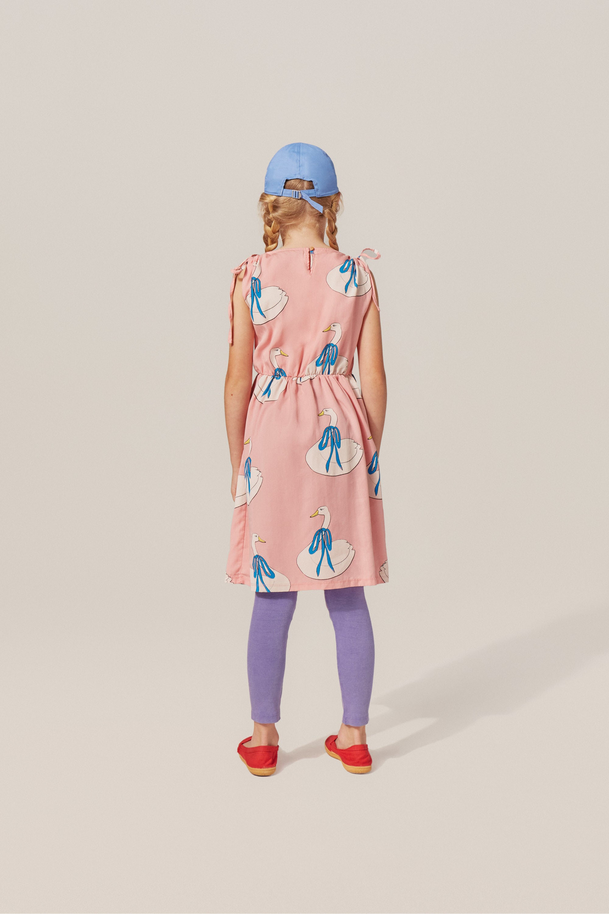 The Campamento - swans allover kids dress - pink