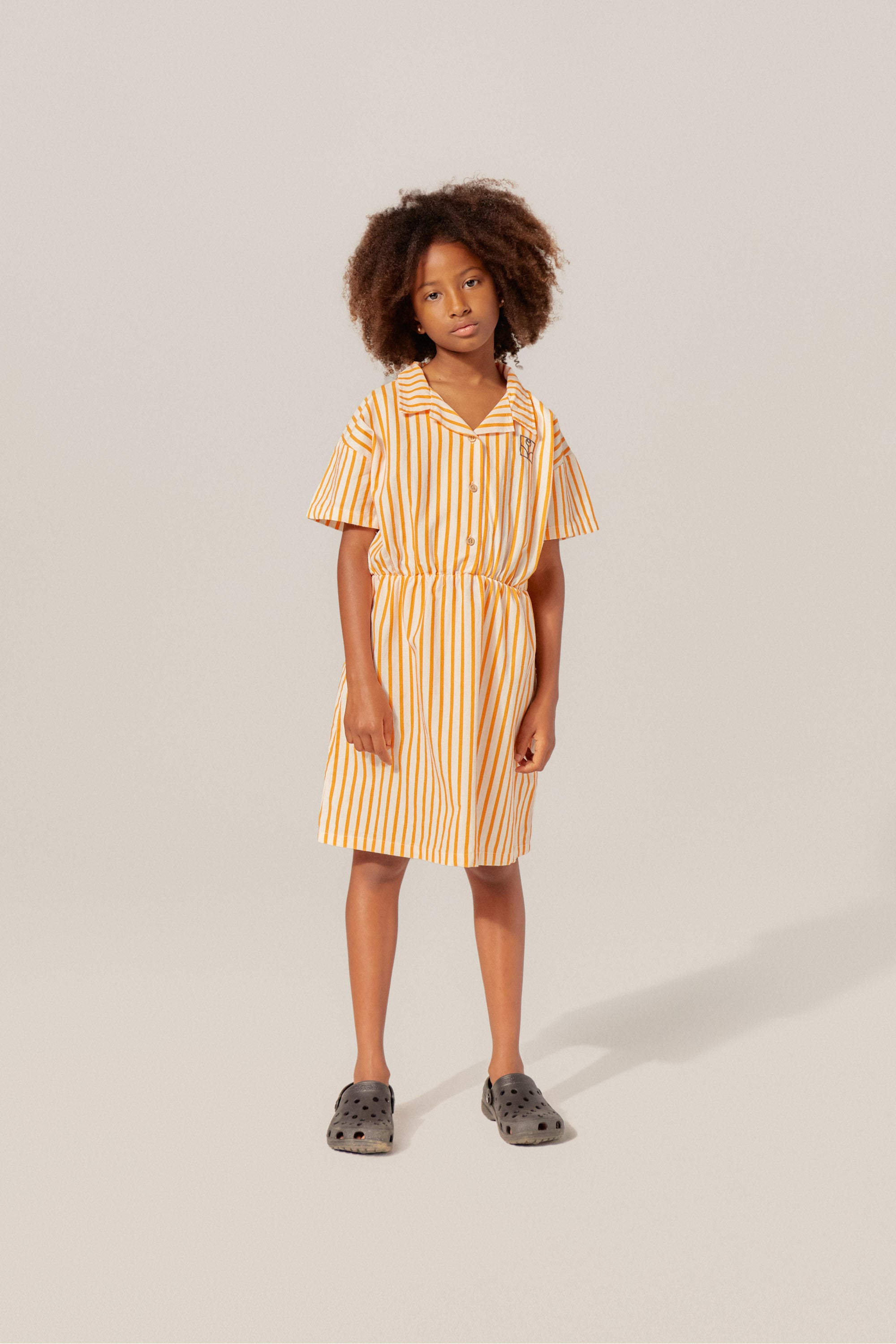 The Campamento - orange stripe kids dress
