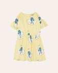 The Campamento - swans allover kids dress - yellow