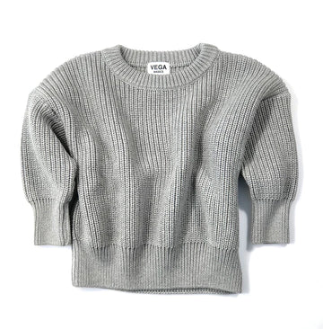 Vega Basics - cordero knit sweater - grey melange