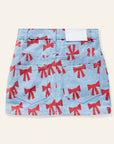 Wynken - denim cloud skirt - setting sun bows