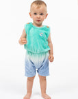 Wander and Wonder - baby terry romper - arctic