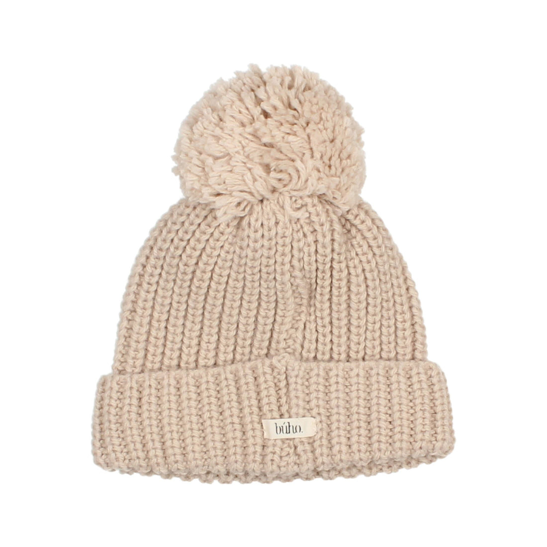 Buho - kids - pompom soft knit hat - natural