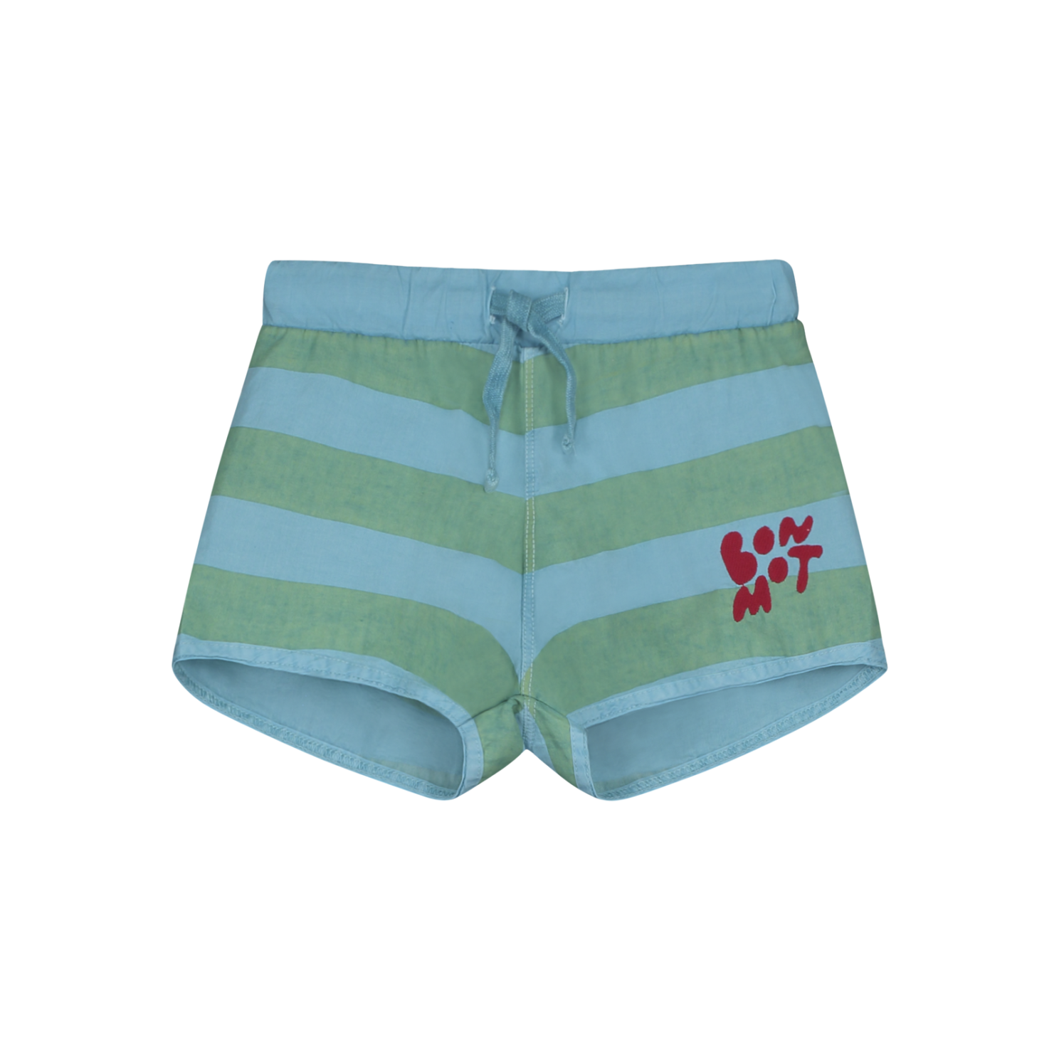Bonmot - kids swim shorts - allover stripes - river blue