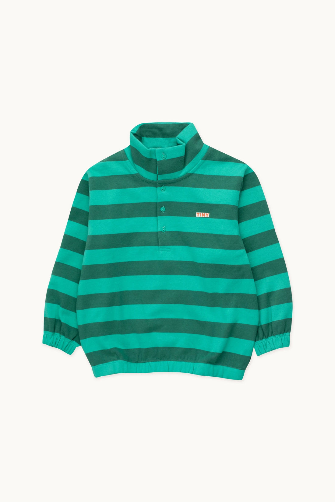 Tiny Cottons - stripes mockneck sweatshirt - emerald/dark green