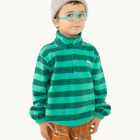 Tiny Cottons - stripes mockneck sweatshirt - emerald/dark green