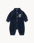 Tiny Cottons - baby - waves velours onepiece - navy