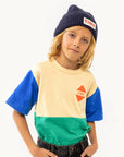 Tiny Cottons - kids - colorblock tee - ivory/emerald