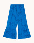 Tiny Cottons - kids - bows satin frill pants - blue