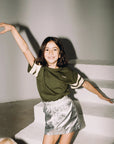 Tiny Cottons - kids - metallic skirt - silver