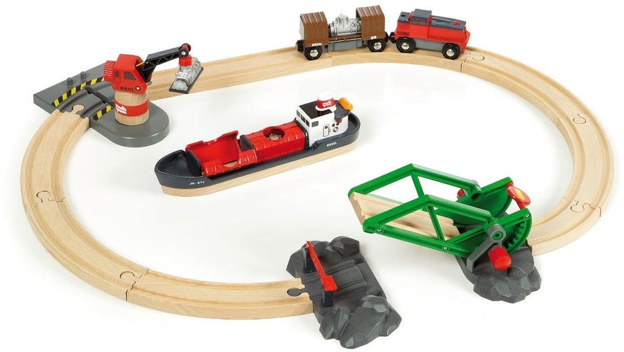 Brio - Houten treinset - vracht bij de haven
