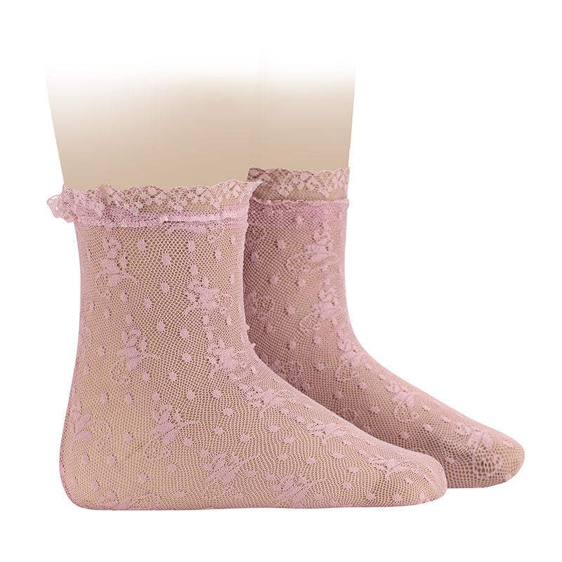 Condor - ceremony silk lace socks - 4.502/4 526 - pale pink
