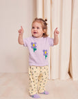 Bobo Choses - baby pansy flower all over joggers - light yellow