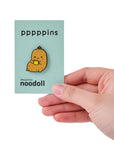 Noodoll - enamel pin - ricespud drinking