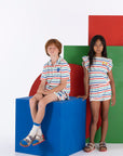 Bonmot - terry shorts - multicolor stripes - ivory