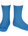 Condor - basic rib short socks - 2.016/4 447 - electric blue