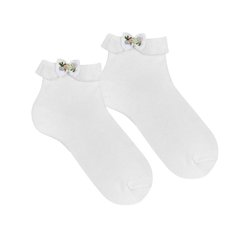 Condor - ceremony ankle socks with bow - 2.728/3 200 - white