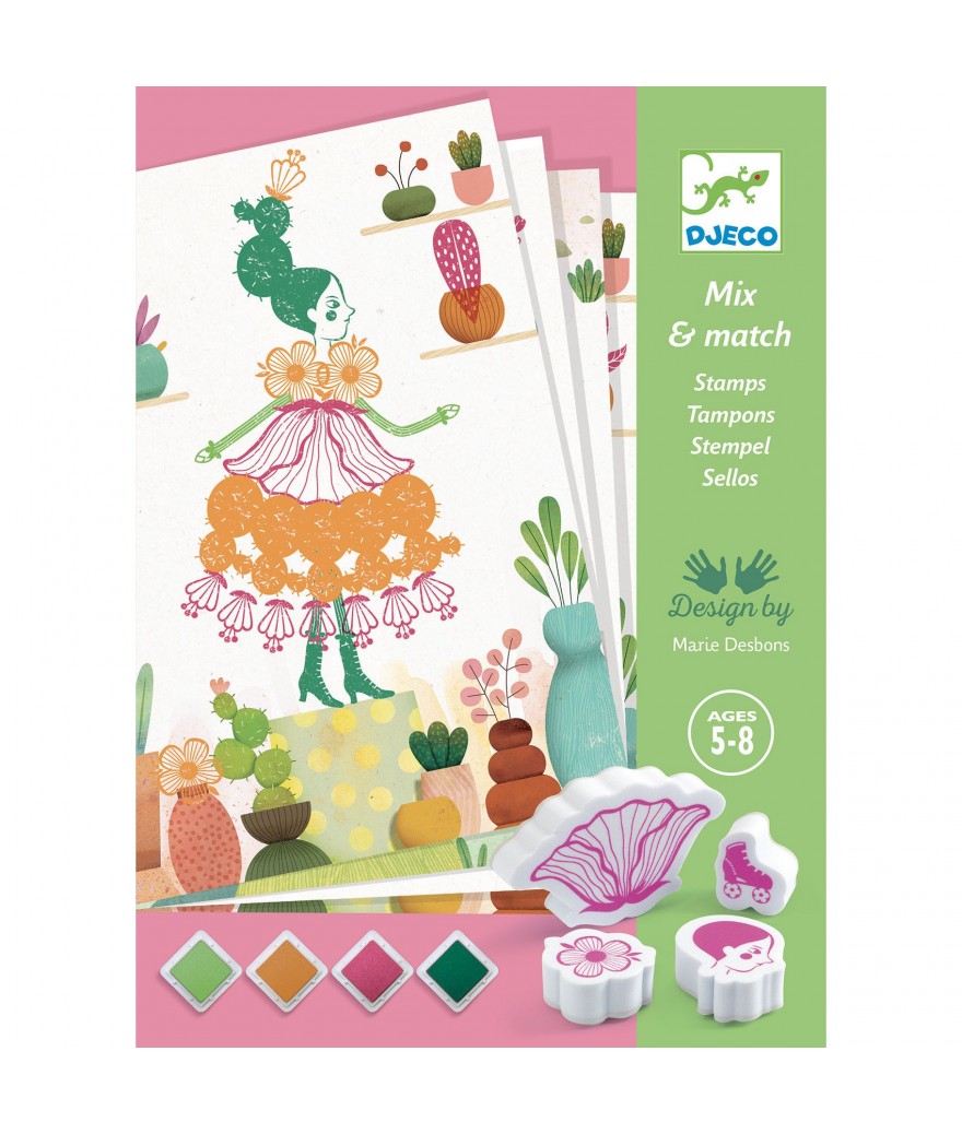 Djeco - mix &amp; match stamps - flower girls