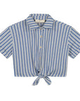 Charlie Petite - Georgie blouse - blue/white stripes