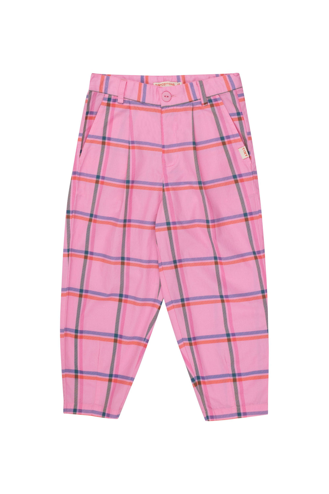 Tiny Cottons - check pleated pants - pink