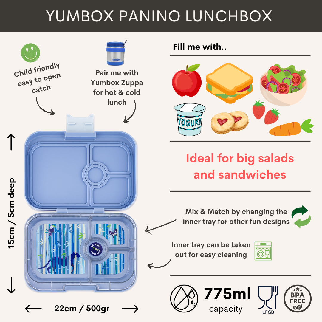 Yumbox  - Panino 4 - Hazy blue - Panter tray