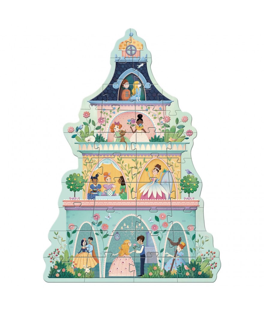 Djeco - giga puzzel - prinsessen toren (90cm)