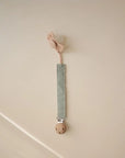 Mushie - 2 linen pacifier clip - olive/shifting sand