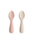 Mushie - 2 starter baby spoons - blush/shifting sand