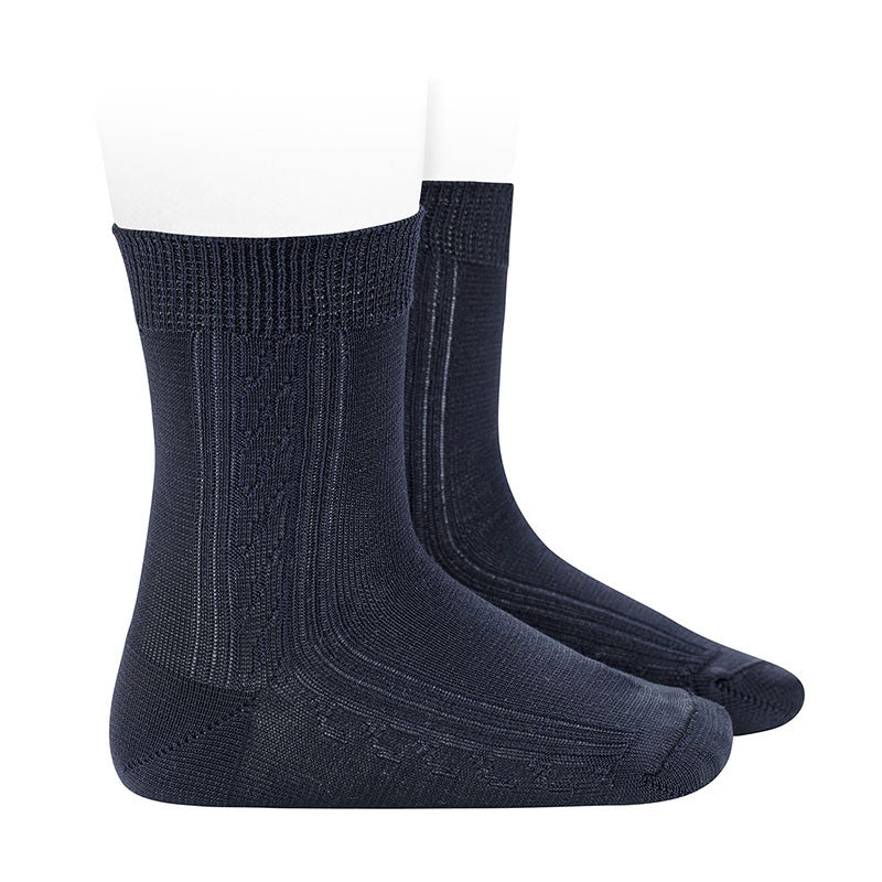 Condor - ceremony tactel socks with side pattern - 2.316/4 480 - navy blue