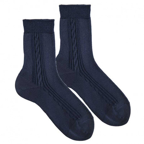 Condor - ceremony tactel socks with side pattern - 2.316/4 480 - navy blue