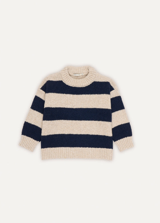 The new society - tirso jumper - sand/blue stripes