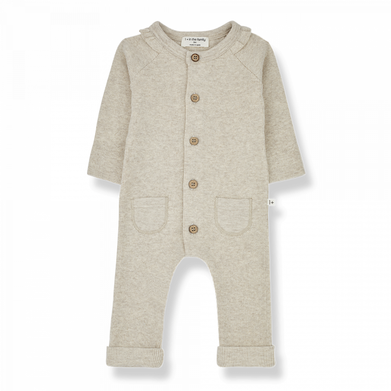 1+ in the family - Marie - rib jumpsuit - oatmeal