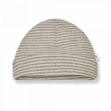 1+ in the family - rio - rib striped beanie - oatmeal/taupe