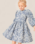 Mipounet - SPECIAL US clementine jacquard dress OVER THE KNEE VERSION - blue