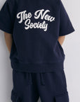 The New Society - Pylos - short sleeve sweatshirt - navy