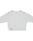 1+ in the family - enzo - terry sweatshirt - misty blue stripes