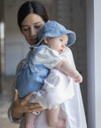 1+ in the family - daniele - muslin denim sunhat - washed blue