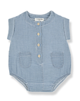 1+ in the family - carlo - muslin denim romper - washed blue