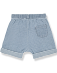 1+ in the family - angelo - muslin denim shorts - washed blue