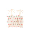 Mipounet - coraline smock top - jacquard ecru/coral (coming end of February)